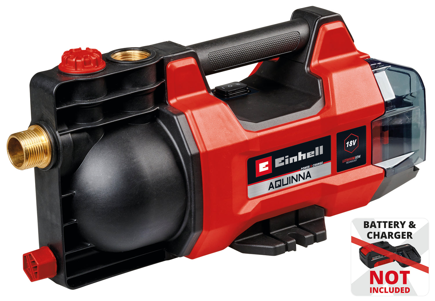 Einhell AQUINNA 18/28 Power X-Change akkumulátoros kerti szivattyú (18 V, max. áramlási sebesség 2800 l/h, max. emelőmagasság 25 m, ECO/BOOST üzemmód, fagyvédelem, túlterhelésvédelem akkumulátor nélkül)