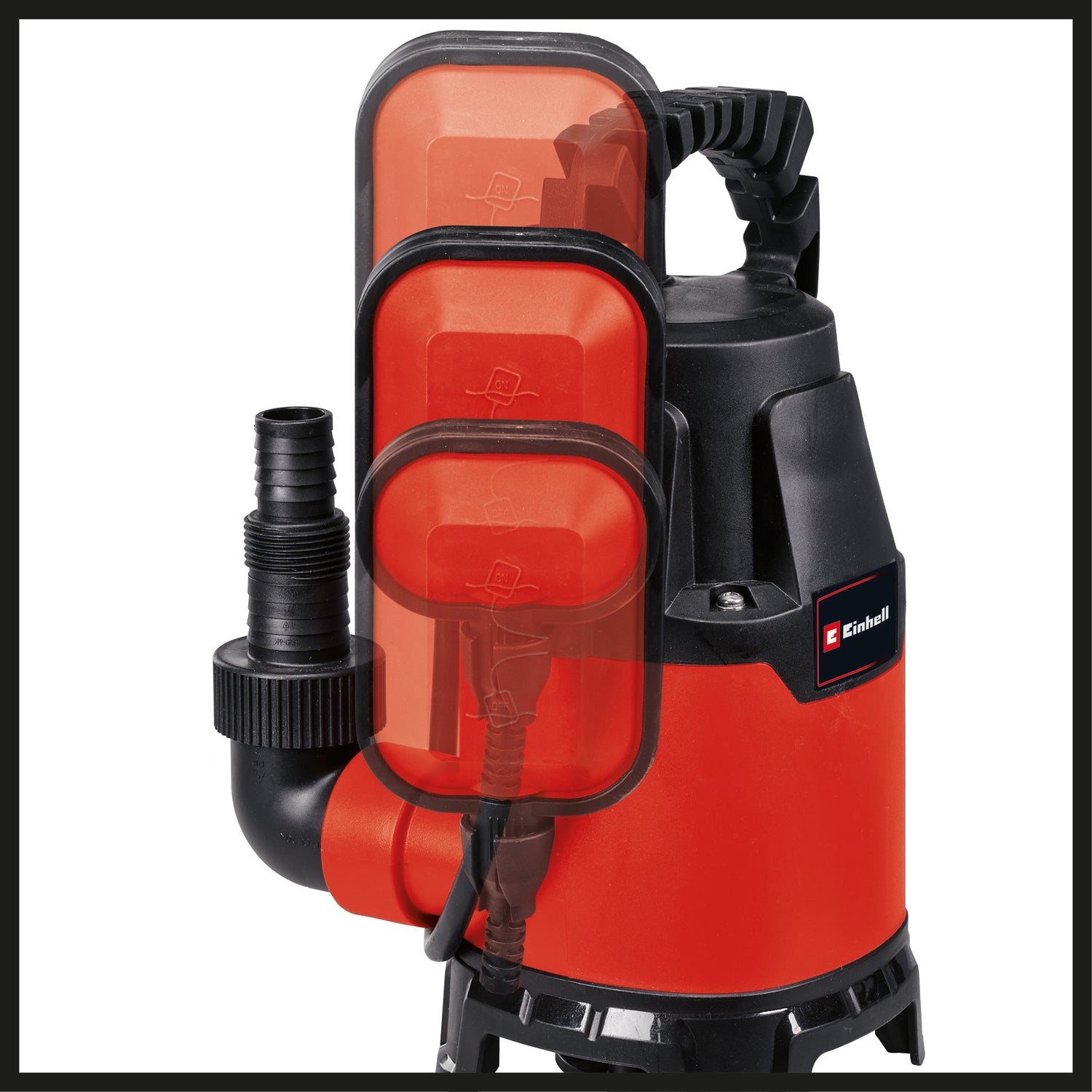 Einhell GC-DP 3325 merülő szennyvízszivattyú, 330 W, szivattyúteljesítmény 9500 l/h, maximális szállítási magasság 6 m, Ø 25 mm idegen részecskék, hővédelem, univerzális csatlakozóval