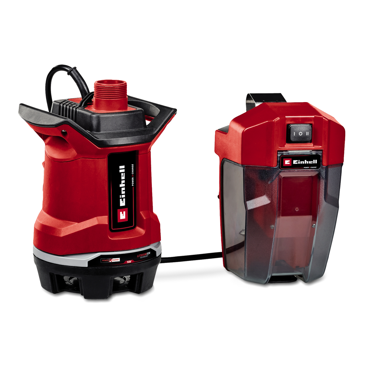 Pompa de apa murdara pe acumulator Einhell GE-DP 18/25 Li-Solo Power X-Change (18 V, debit 7.500 l/h, inaltime de 5 m, moduri ECO si BOOST, fara acumulator
