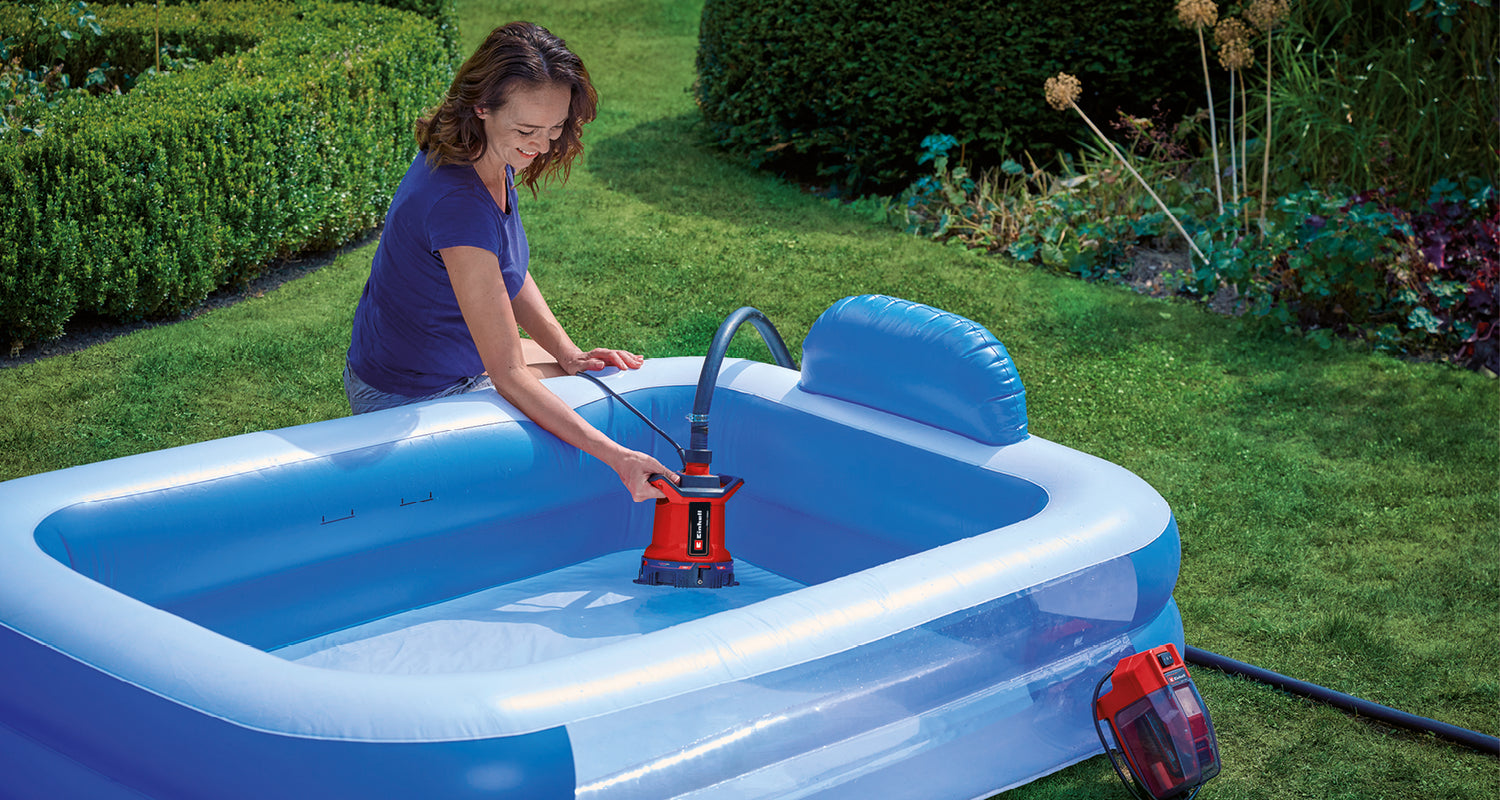 Einhell GE-DP 18/25 LL Li-Solo Power X-Change akkus szennyvízszivattyú (18 V, 7500 l/h áramlási sebesség, sík szívóerő, 5 m szállítási magasság, ECO és BOOST üzemmód, akkumulátor nélkül)