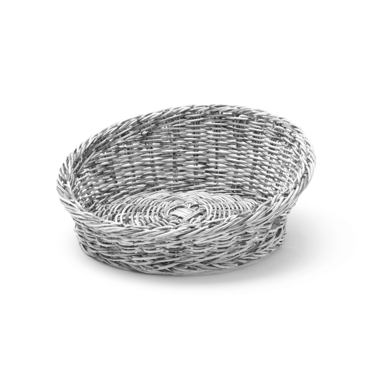 Cos pentru servire paine, Hendi, Gri, Polipropilena, design impletit tip ratan, ø370x(h)120 mm