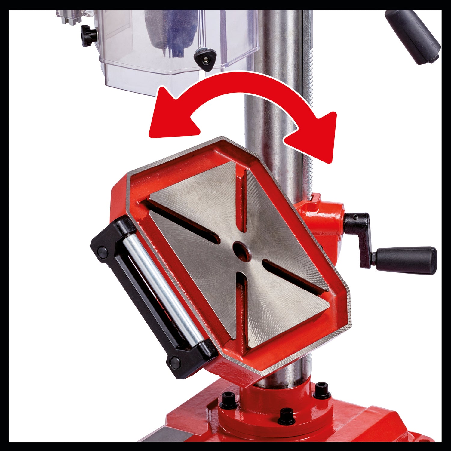 Masina de gaurit cu coloana Einhell TE-BD 750 E, 750 W, 450 - 2500 rpm, motor cu inductie, control infinit al vitezei, mandrina cu schimbare rapida pentru burghie de la 1 mm la 16 mm, mandrina MK2, opritor de adancime