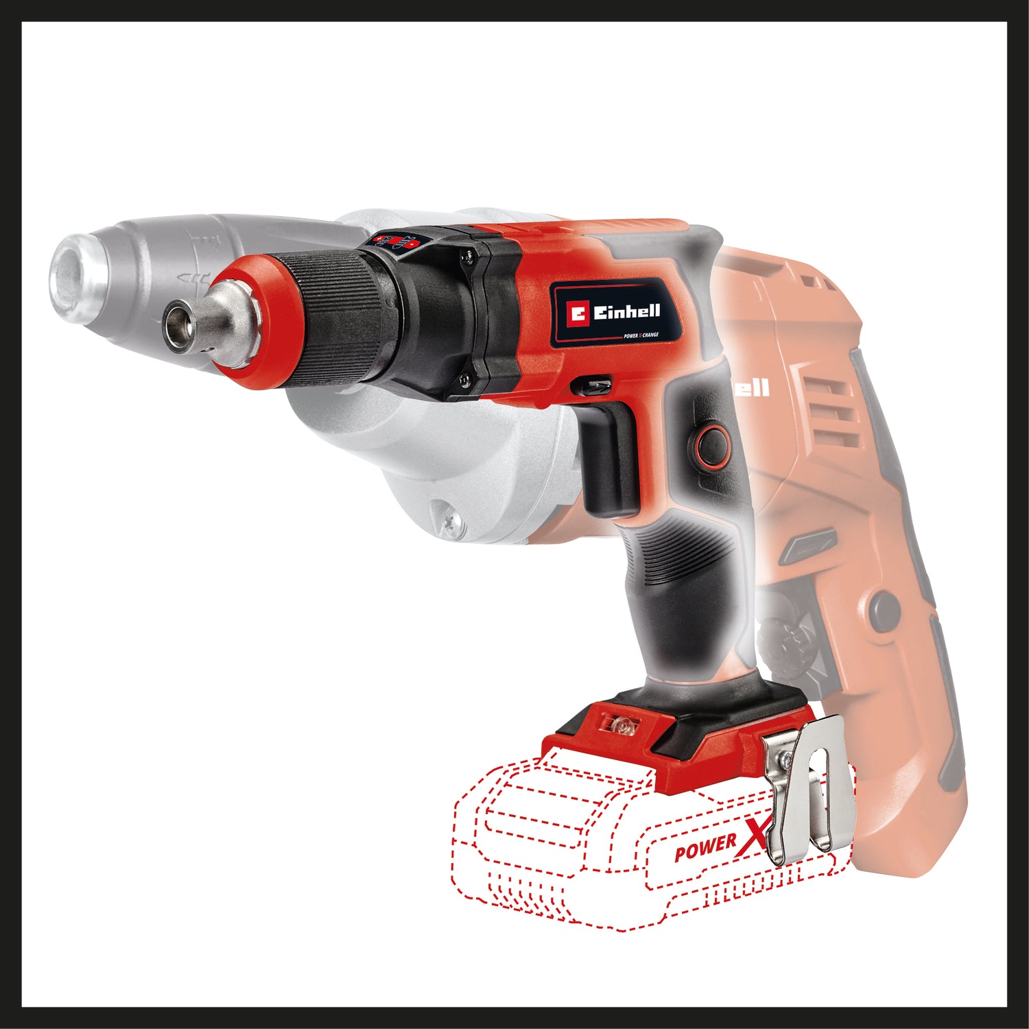 Einhell TE-DY 18 Li-Solo Power X-Change akkus gipszkarton csavarhúzó (lítium-ion, 18 V, 4000 fordulat/perc, mélységütköző, folyamatos működés, akkumulátor és töltő nélkül, elektronikai dobozban)