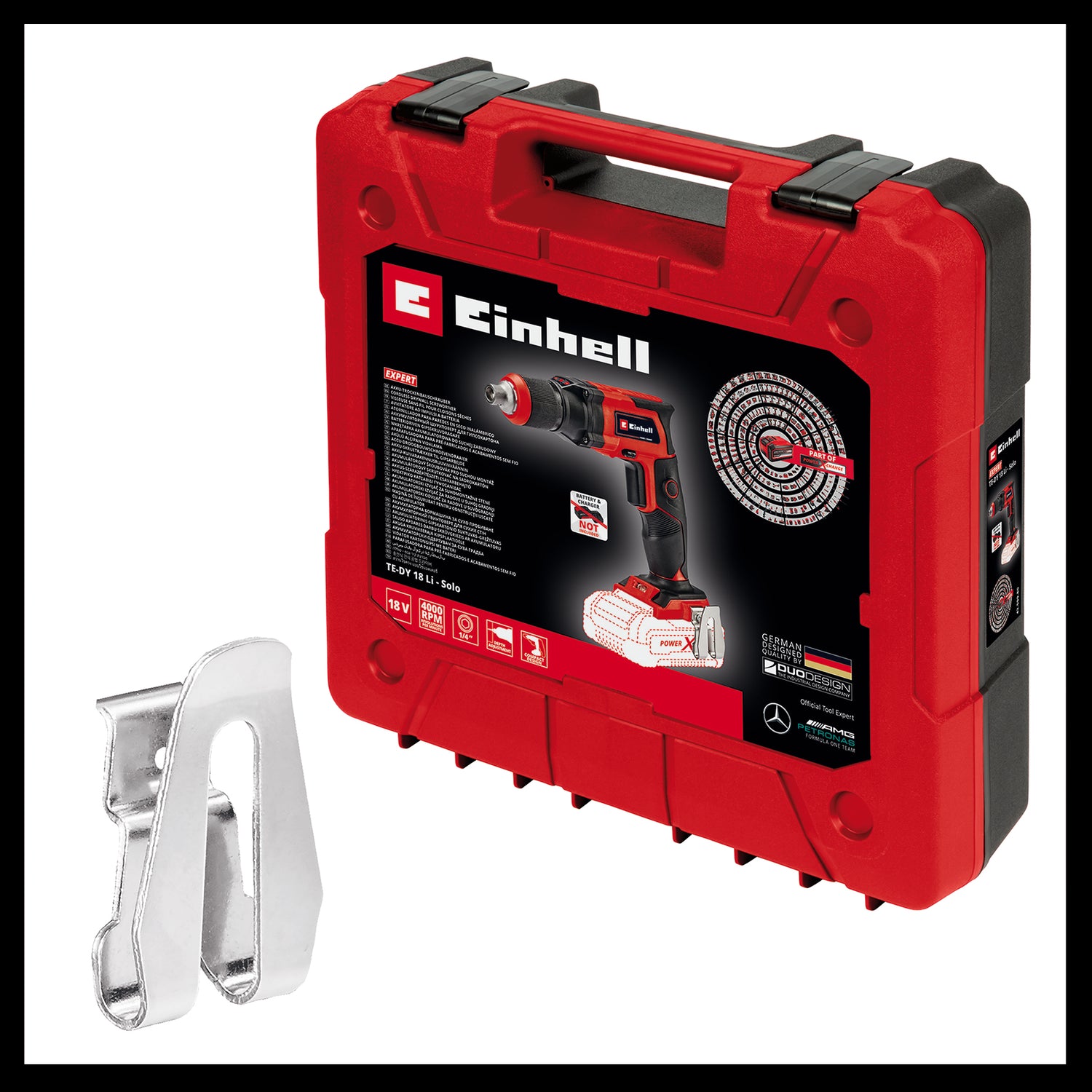Einhell TE-DY 18 Li-Solo Power X-Change akkus gipszkarton csavarhúzó (lítium-ion, 18 V, 4000 fordulat/perc, mélységütköző, folyamatos működés, akkumulátor és töltő nélkül, elektronikai dobozban)