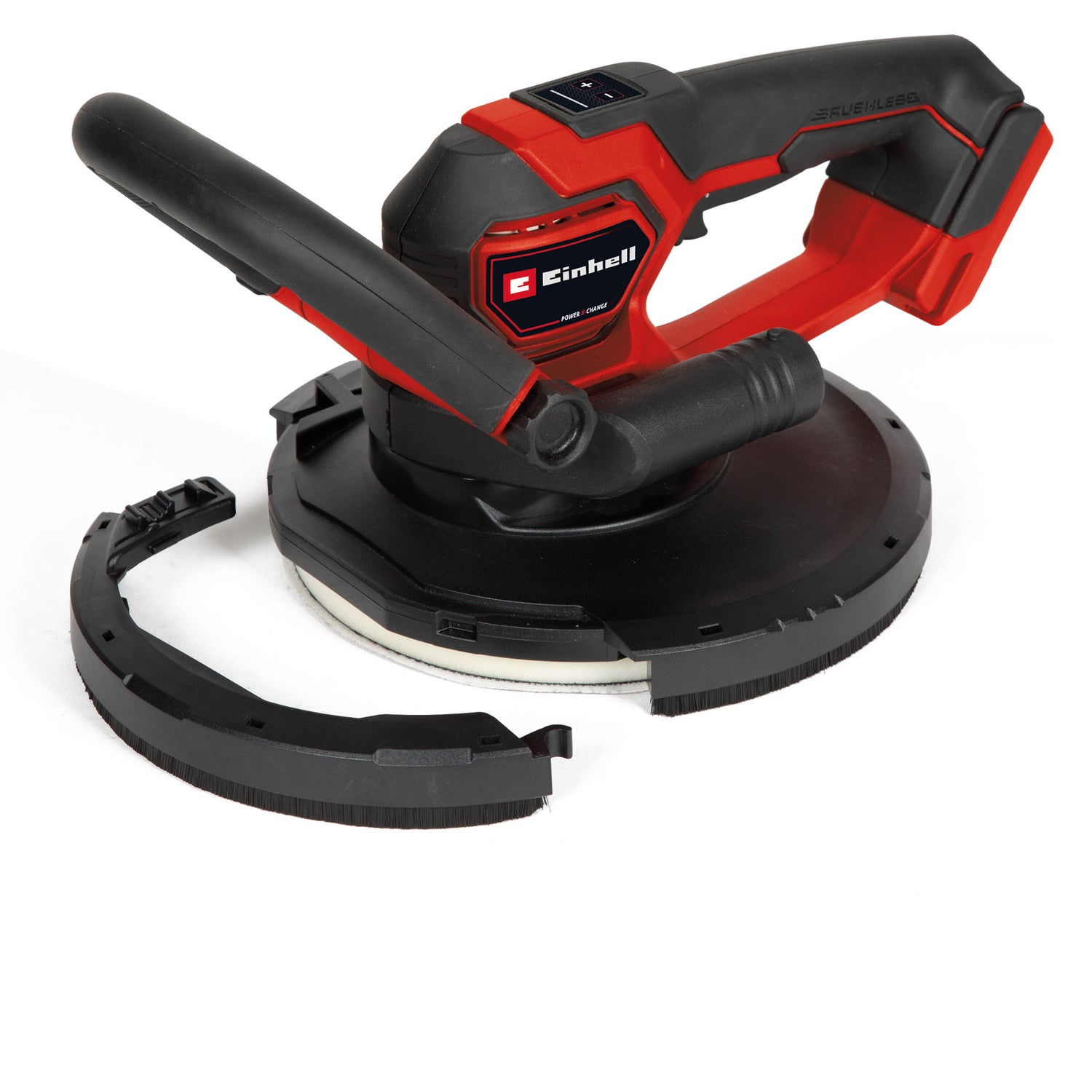 Slefuitor profesional pentru rigips fara fir Einhell TP-DWS 18/225 Li BL Solo Power X-Change (18 V, motor fara perii, incl. 6 x hartii abrazive Ø 225 mm si 1 x disc abraziv de plasa, fara acumulator)