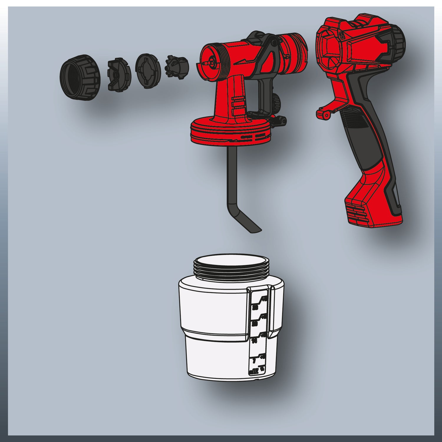 Pistol de vopsit Einhell TC-SY 700 S (700 W, semi-stationar, pentru suprafete de lucru medii spre mari, lacuri si glazuri