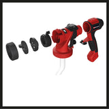 Einhell TE-SY 18/90 Li-Solo Power X-Change akkumulátoros festékszóró pisztoly (18 V, áramlási sebesség 1000 ml/perc, tartály 1200 ml, állítható levegő/festék arány, tartozékokkal együtt, akkumulátor nélkül)