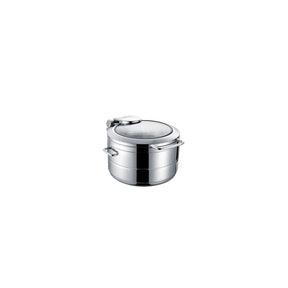 Chafing dish rotund pentru inducție cu capac din sticlă De Luxe, 9 l Fine Dine