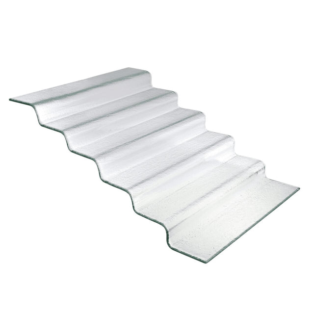 Scara bufet din sticla transparenta Vetro in sase trepte, 600x455x(H)240mm