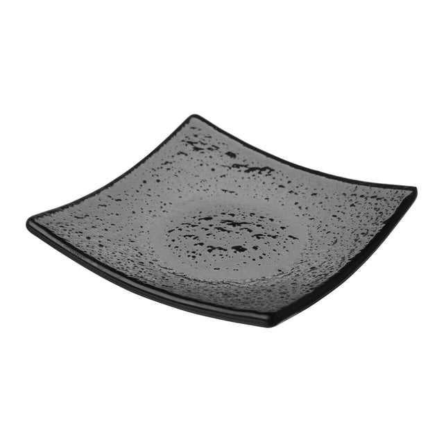 Farfurie patrata vetro fingerfood din sticla neagra, 80x80mm Fine DIne