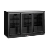 Frigider back bar cu usi glisante triple, Arktic, 308L, negru, 220-240V/160W, 1350x520x(H)865mm