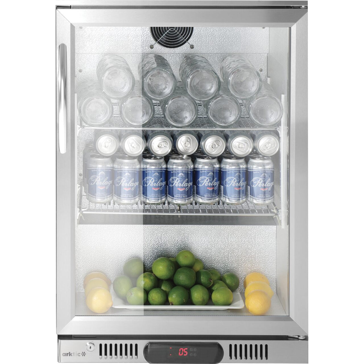 Frigider de bar cu o usa, Arktic, 75L, Argintiu, 230V/175W, 530x500x(H)835mm