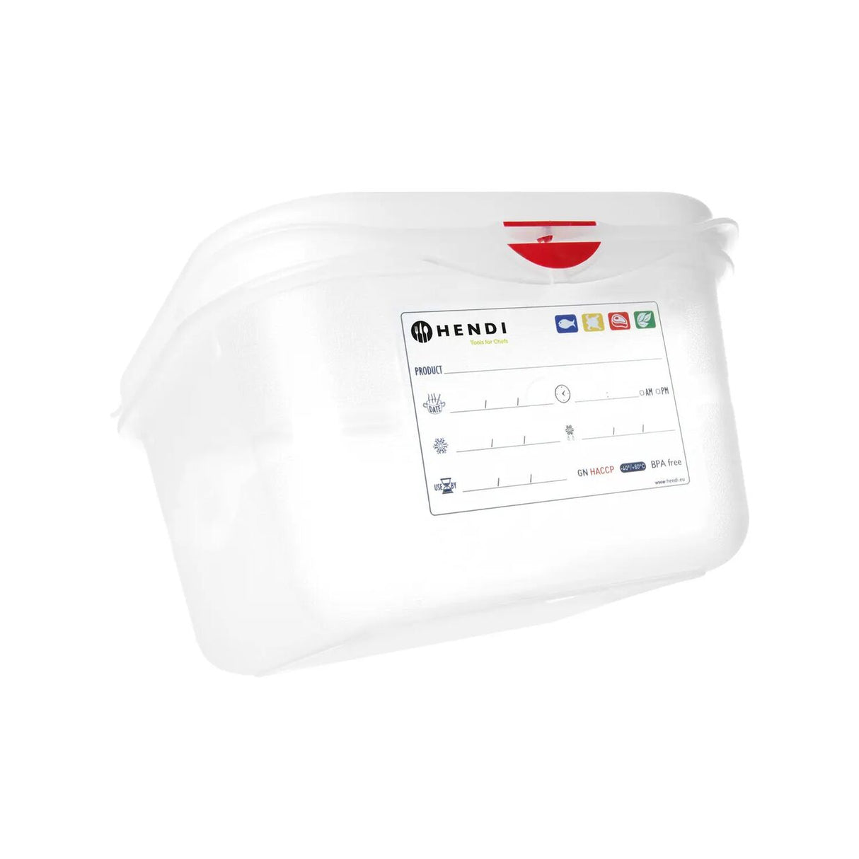 Recipient GN 1/6 din polipropilena, HENDI, GN 1/6, 1,7L, Transparent, 176x162x(H)100mm, Dreptunghiular
