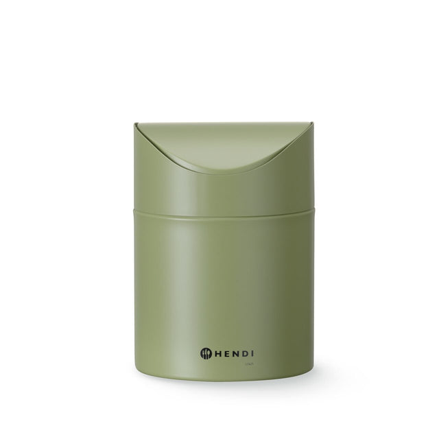 Coș de gunoi de masă cu capac basculant, HENDI, 1,2L, Verde, ⌀120x(H)165mm