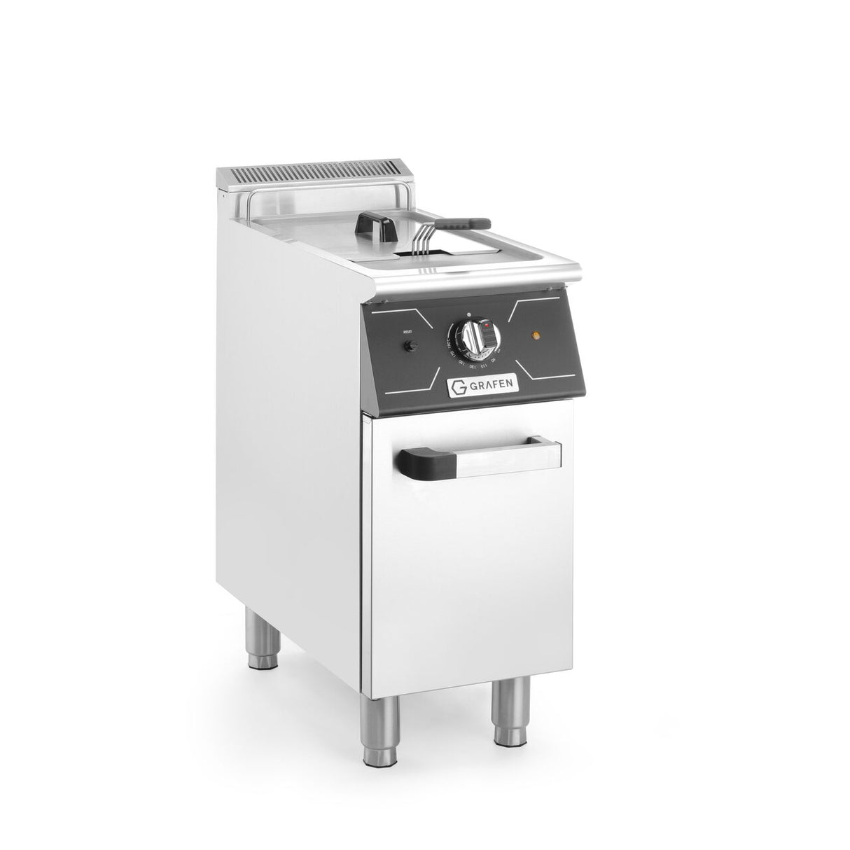 Friteuza electrica cu spatiu de depozitare, 24L, 12kw, 400V, 360x700x(H)850+90 mm