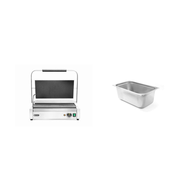 Contact grill Panini XL + Tavă GN 1/1 (200mm)
