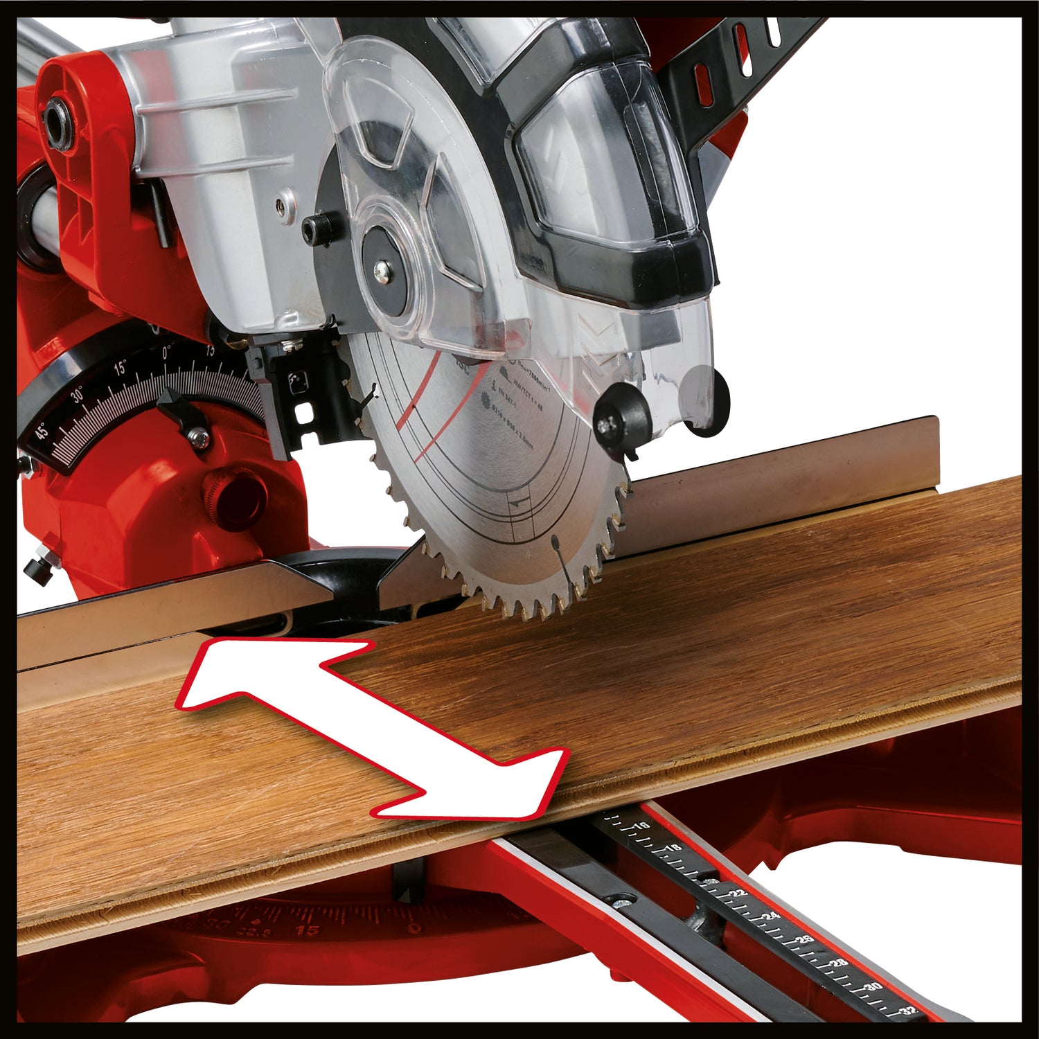 Einhell TC-SM 2131/2 kettős működésű fűrész kereszt- és szögvágáshoz, max. 1800 W, 4900 fordulat/perc, beépített húzófunkció, munkadarab-ütköző, befogószerkezet, keményfém fűrészlap, lézer