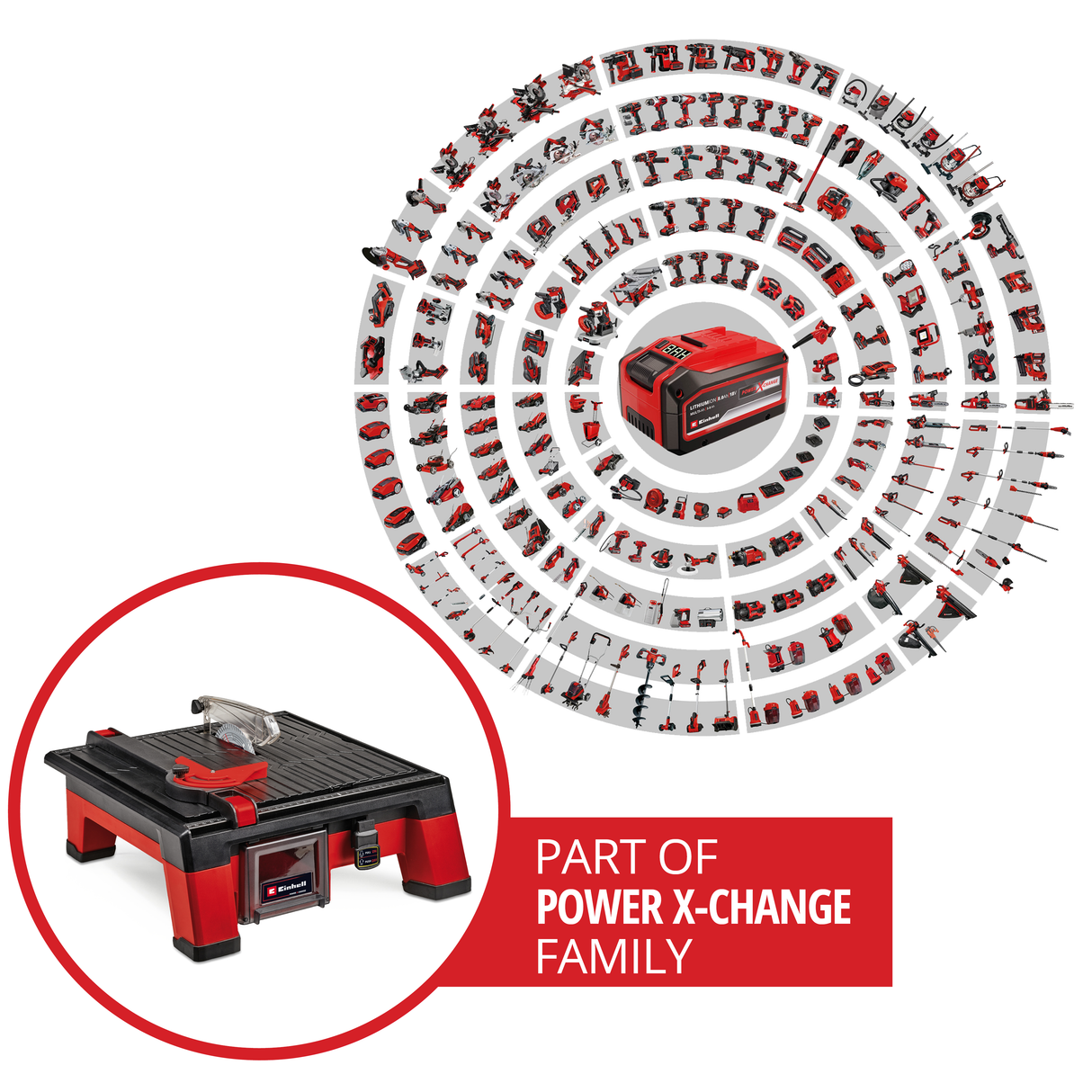 Einhell TE-TC 18/115 Li-Solo Power X-Change akkus csempevágó (Li-ion, 18 V, max. 3800 fordulat/perc, 115 mm-es vágókoronggal, akkumulátor és töltő nélkül szállítjuk)