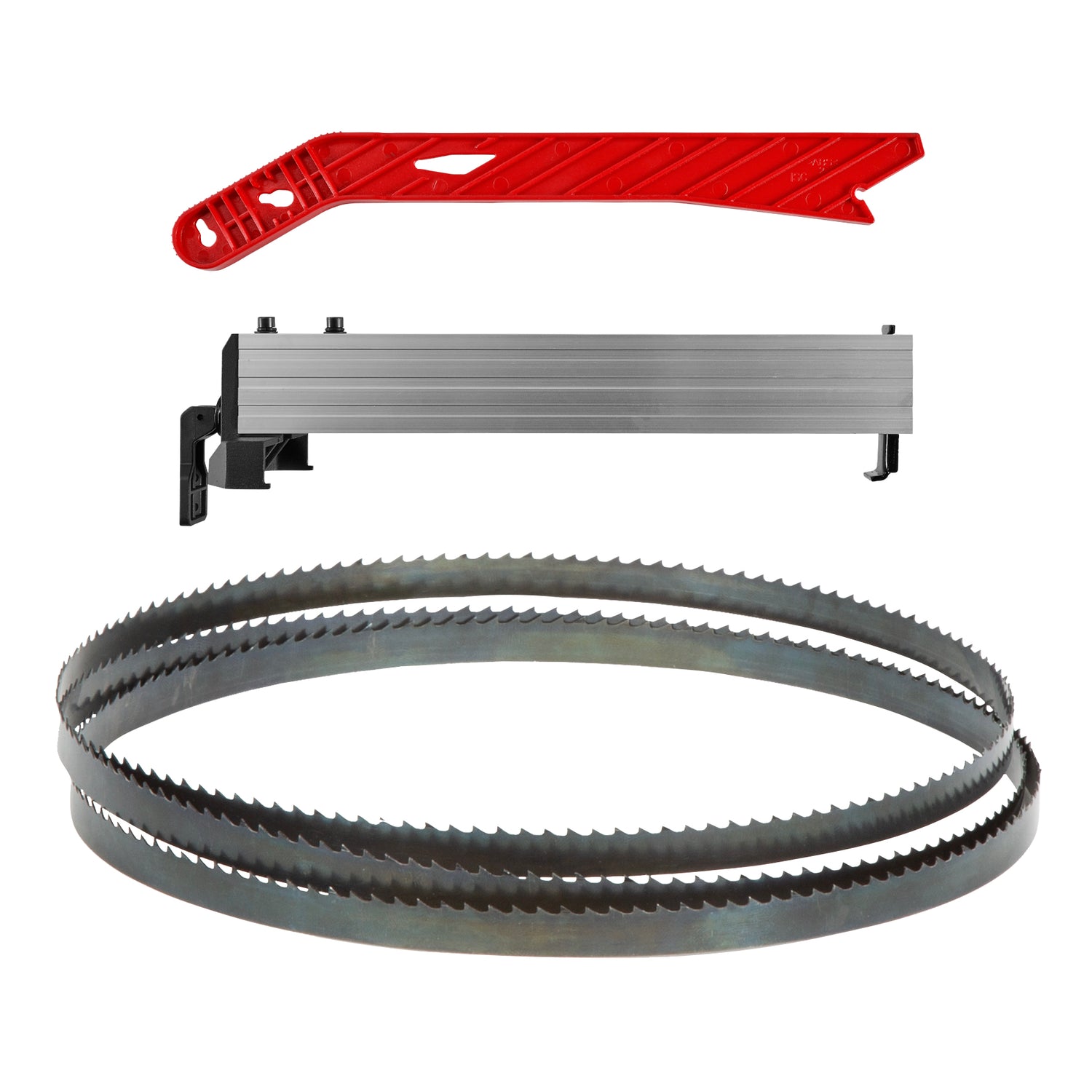 Einhell TC-SB 200/1 szalagfűrész, szerszám nélküli pengecsere, párhuzamos vezető, magasságállítás, golyóscsapágyas vezető, fokozatmentesen dönthető asztal