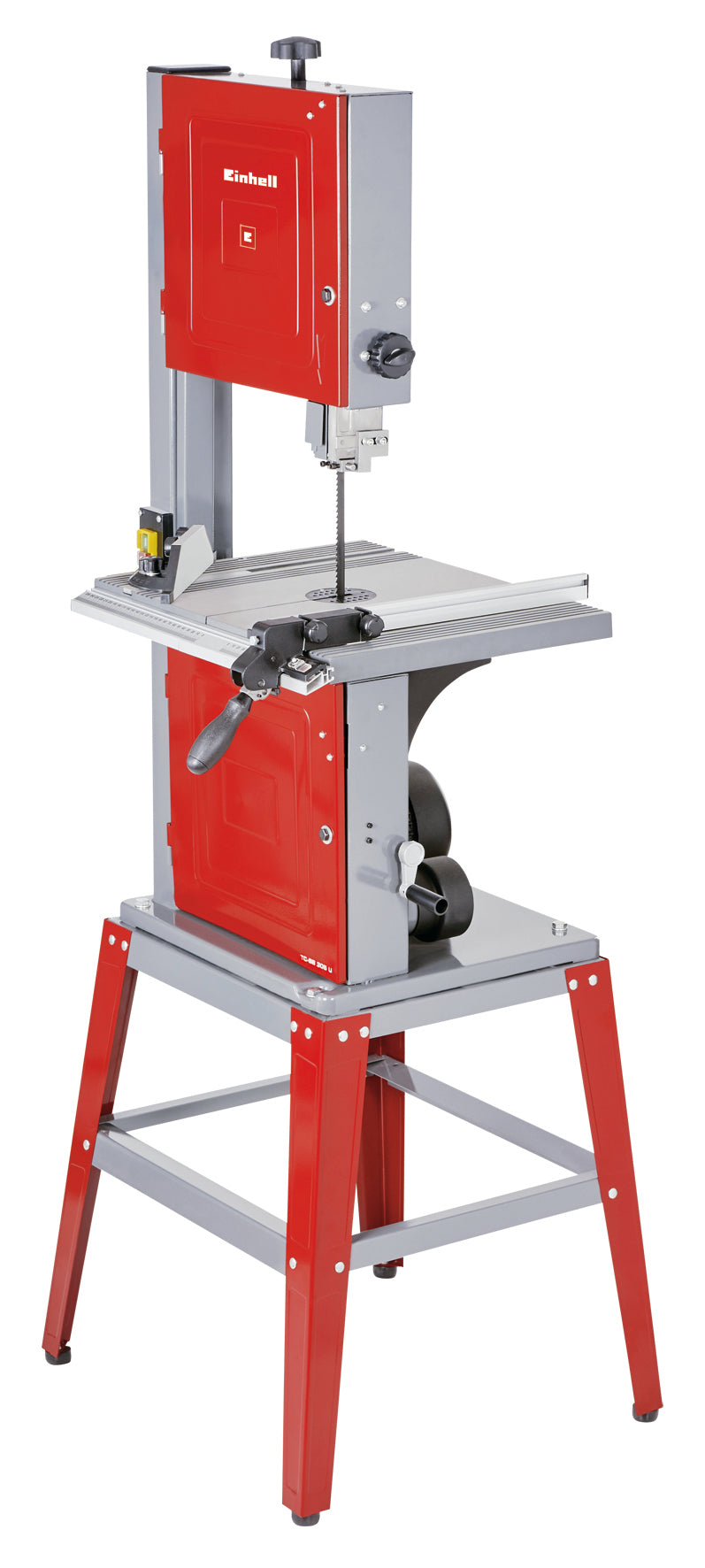 Einhell TC-SB 305 U szalagfűrész, 750W, fűrészlap sebesség 370-800 m/perc, vágási magasság 170mm, dönthető fűrészasztal, párhuzamos és szögütközők, alapkeret