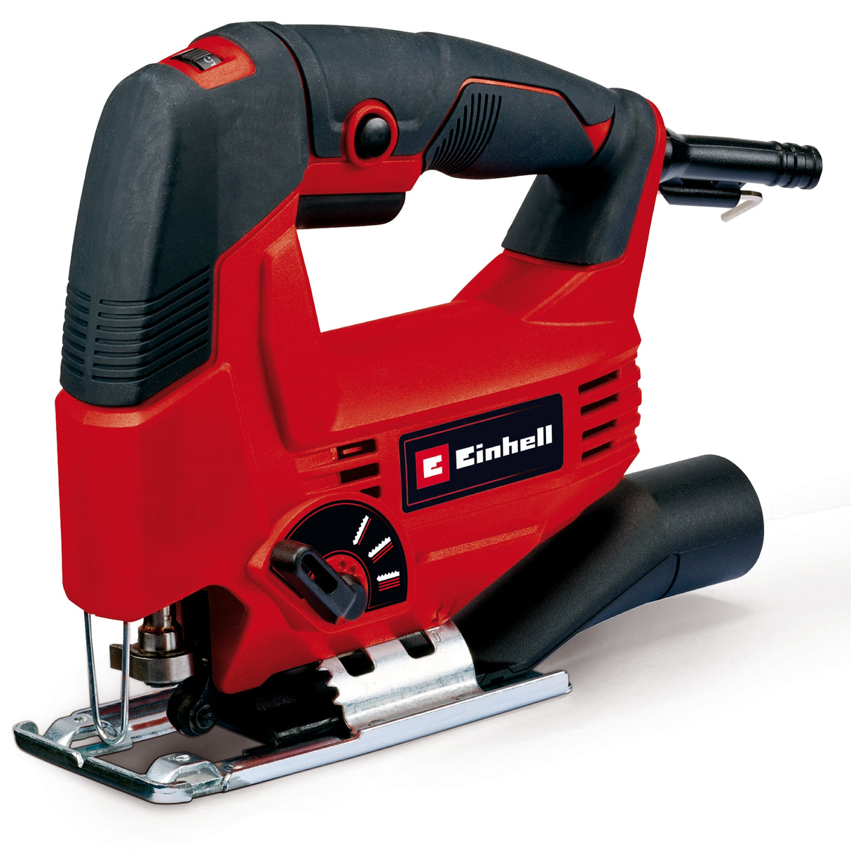 Einhell TC-JS 80/1 ingafűrész, 550 W, vágási sebesség 1000-3000 ford/perc, elektronikus sebességszabályozás, 4 fokozatú ingamenet, porelszívás, szerszám nélküli fűrészlapcsere