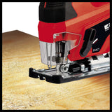 Einhell akkus szúrófűrész TC-JS 18 Li (1x2,5 Ah Power X-Change (Li-ion, 18 V, ingafunkció, porelszívó adapter, 1x 2,5 Ah akkumulátorral, töltővel és táskával)