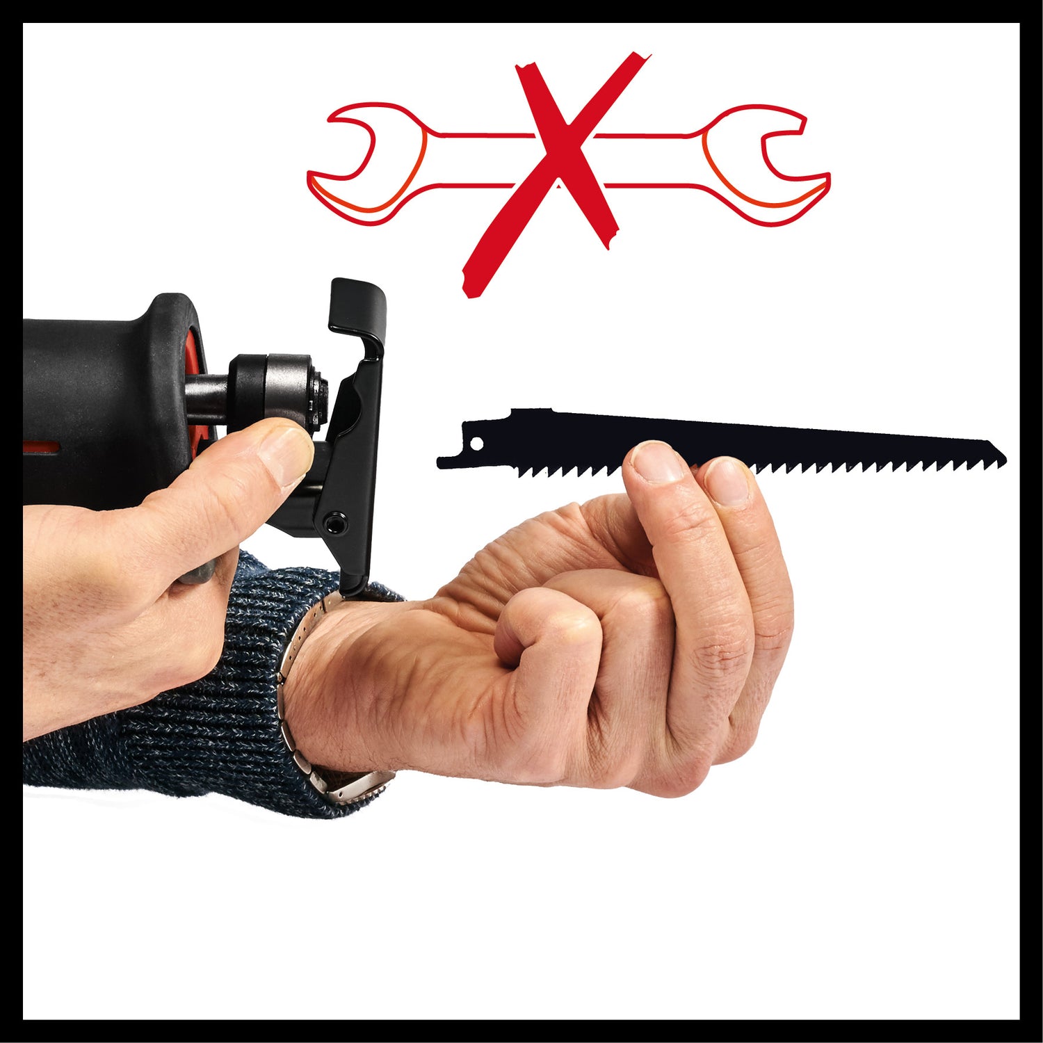 Fierastrau universal tip sabie pe acumulator Einhell TE-AP 18/22 Li-Solo, pachet de baterii de 18 V, max. 2.600 1/min, diametru maxim de taiere 100 mm, furnizat fara acumulator si incarcator