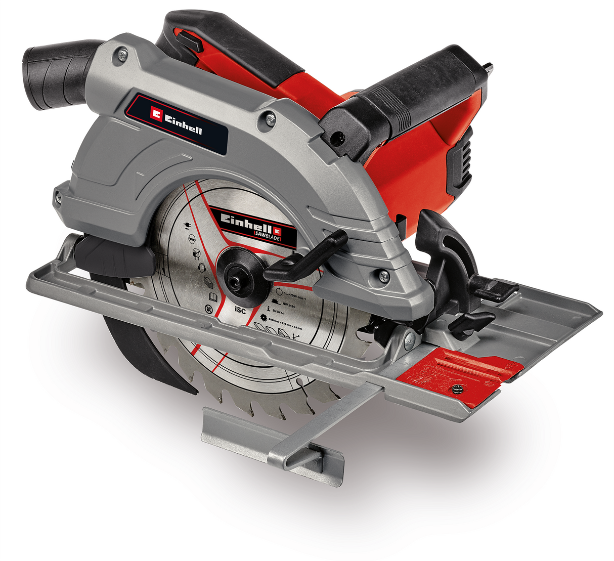 Fierastrau circular manual Einhell TE-CS 190/1, 1.500 W, 5.500 rpm, reglare fara unelte, maner mare, masa de Fierastrau din aluminiu, sistem de blocare a axului, incl. lama de Fierastrau cu varf de carbura