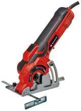 Einhell TC-CS 89 mini kézi körfűrész, 600 W, egyszerű, szerszám nélküli vágási mélységállítás akár 27 mm-ig, tengelyreteszelés, TCT fűrészlap, párhuzamos ütköző
