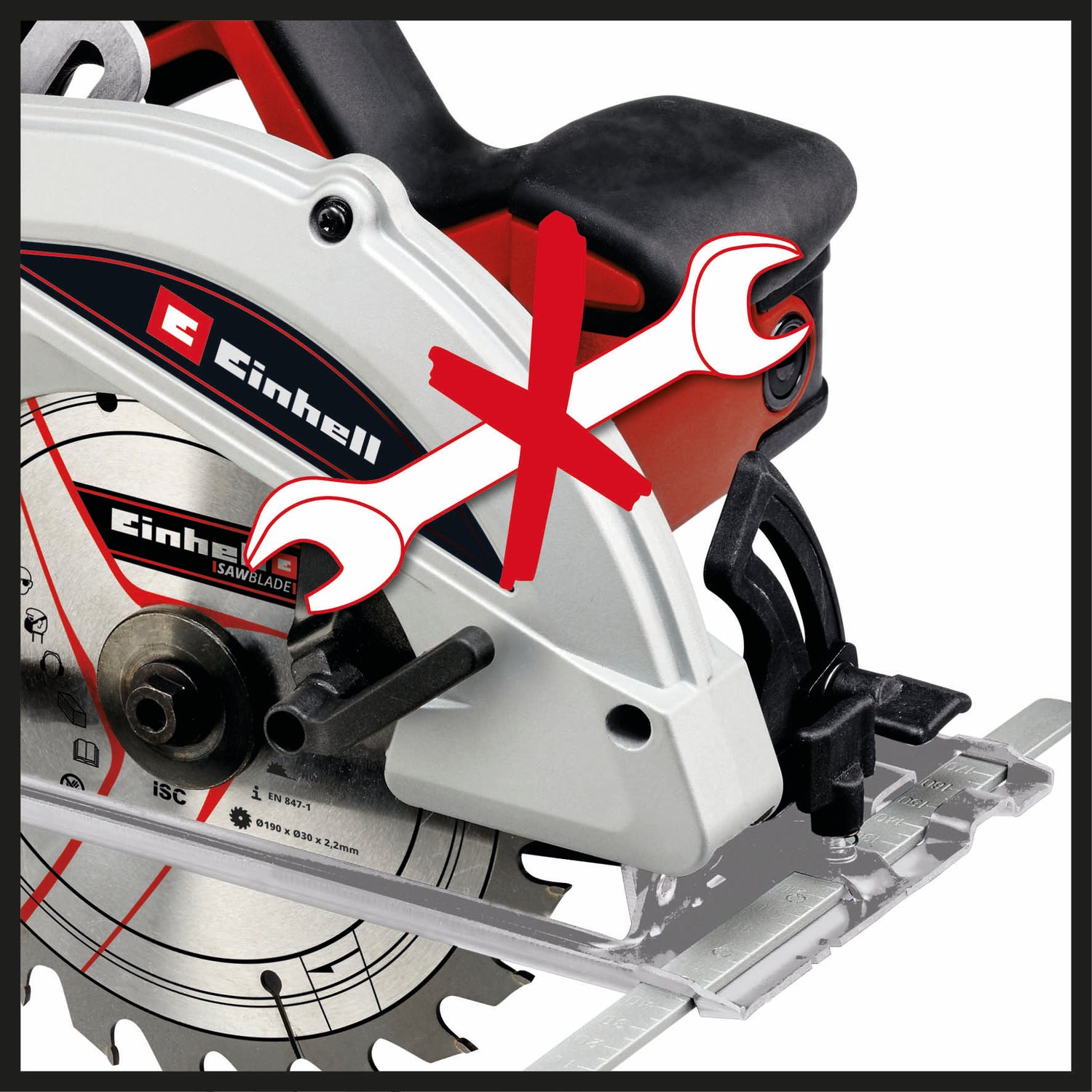 Fierastrau circular manual Einhell TC-CS 1410, 1.410 W, reglare fara unelte, despicator, incl. lama de Fierastrau din carbura de 190x30 mm Ø, compatibil cu sina de ghidare Einhell