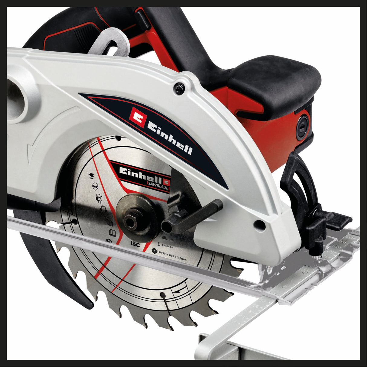 Einhell TC-CS 1410 kézi körfűrész, 1410 W, szerszám nélküli állítás, hasítókés, 190x30 mm Ø keményfém fűrészlappal, Einhell vezetősínnel kompatibilis