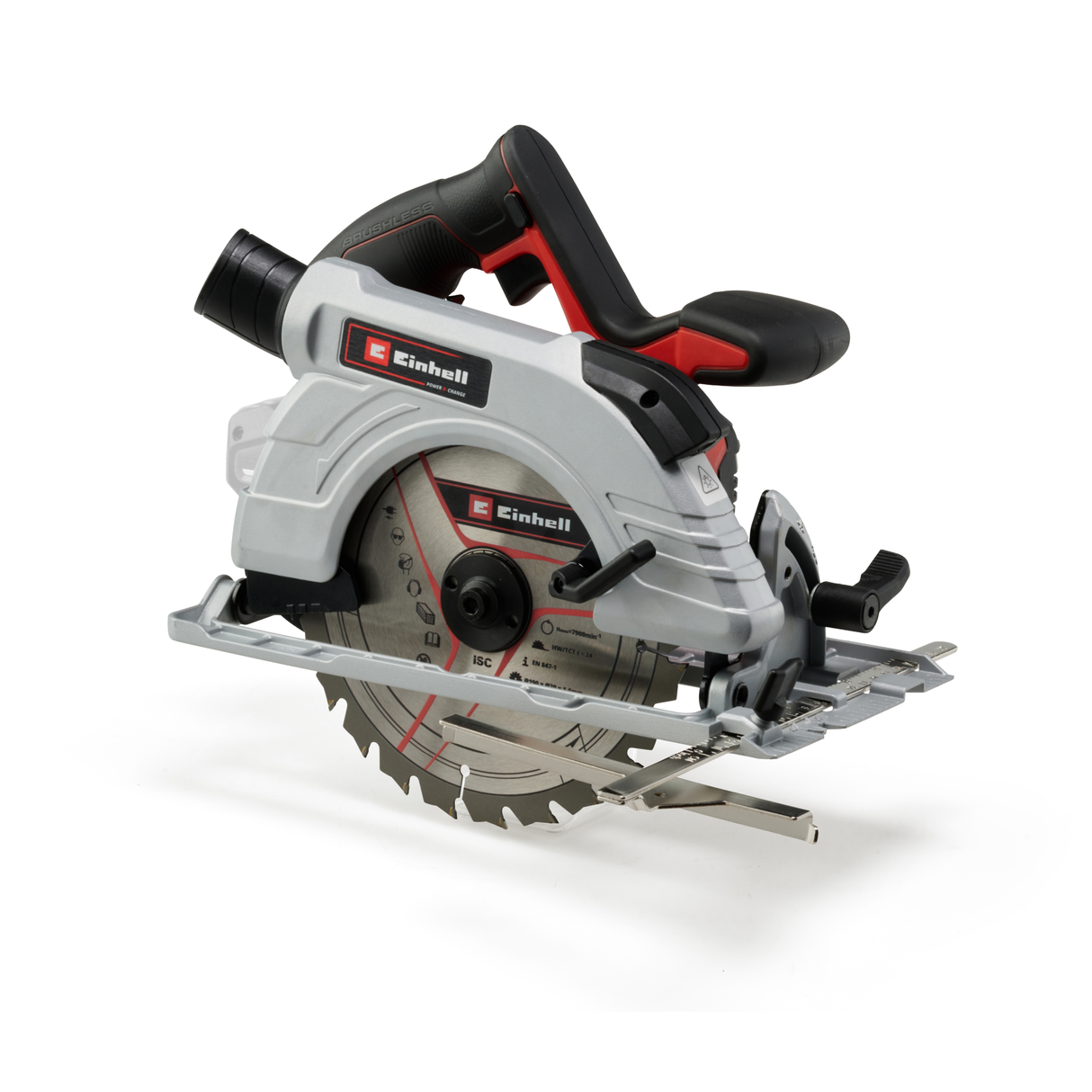 Einhell TP-CS 18/190 Li BL-Solo Power X-Change akkus körfűrész (lítium-ion akkumulátor, 18 V, szénkefe nélküli motor, Ø190 x Ø20 mm-es fűrészlap, szerszám nélküli állítás, LED, alumínium fűrészasztal, akkumulátor és töltő nélkül)