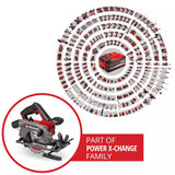 Fierastrau circular de mana pe acumulator Einhell TE-CS 18/150-2 Li - Solo Power X-Change,18 V, disc Ø 150 mm, adancime taiere 49 mm, reglare fara scule, LED, fara baterie - imagine 3