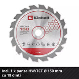 Fierastrau circular de mana pe acumulator Einhell TE-CS 18/150-2 Li - Solo Power X-Change,18 V, disc Ø 150 mm, adancime taiere 49 mm, reglare fara scule, LED, fara baterie - imagine 7