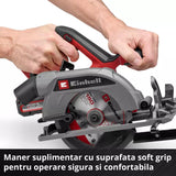 Fierastrau circular de mana pe acumulator Einhell TE-CS 18/150-2 Li - Solo Power X-Change,18 V, disc Ø 150 mm, adancime taiere 49 mm, reglare fara scule, LED, fara baterie - imagine 11