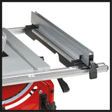 Einhell TE-TS 254 T asztali körfűrész, 2000 W, könnyű indítás, alumínium főasztal, asztalhosszabbító, hosszvezető, szögütköző, túlterheléskapcsoló, hasítóék-állítás