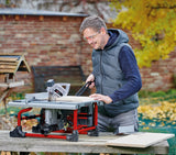 Einhell TE-TS 36/210 Li-Solo Power X-Change akkus körfűrész (36 V, vágási magasság 70 mm, fűrészlap Ø 210 mm, asztalhosszabbító, szögütköző, hosszvezető, akkumulátor nélkül)