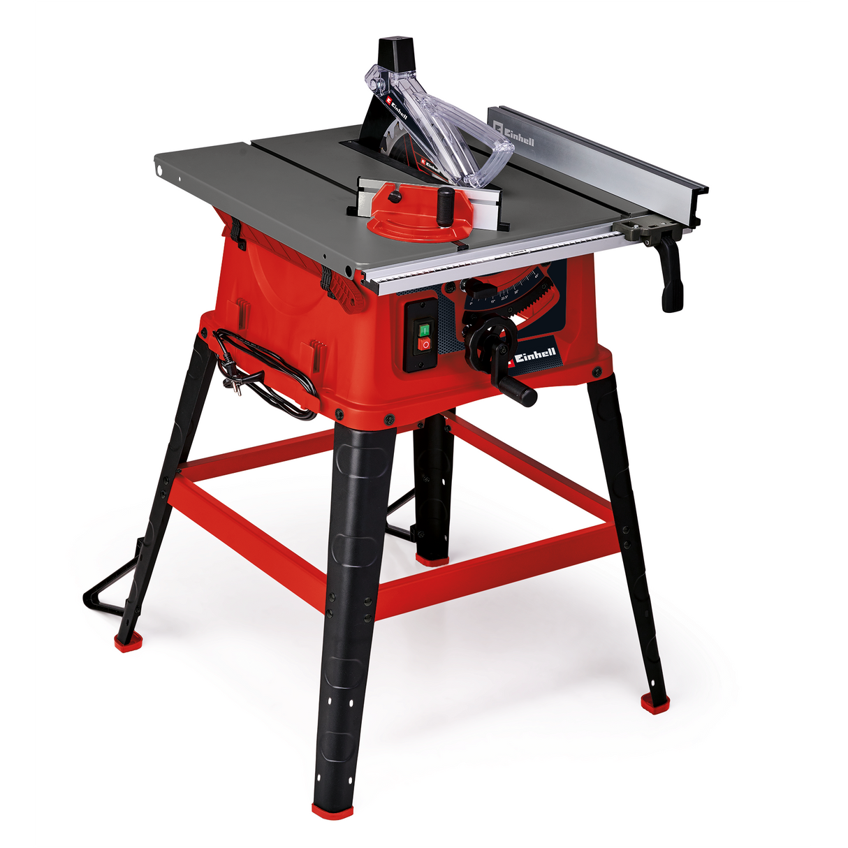 Fierastrau circular de banc Einhell TC-TS 254 eco, opritor paralel pentru taieri precise, opritor unghiular pentru taieri in unghi de 45°, carcasa si protectie pentru lama de Fierastrau cu racord pentru aspiratorul de rumegus