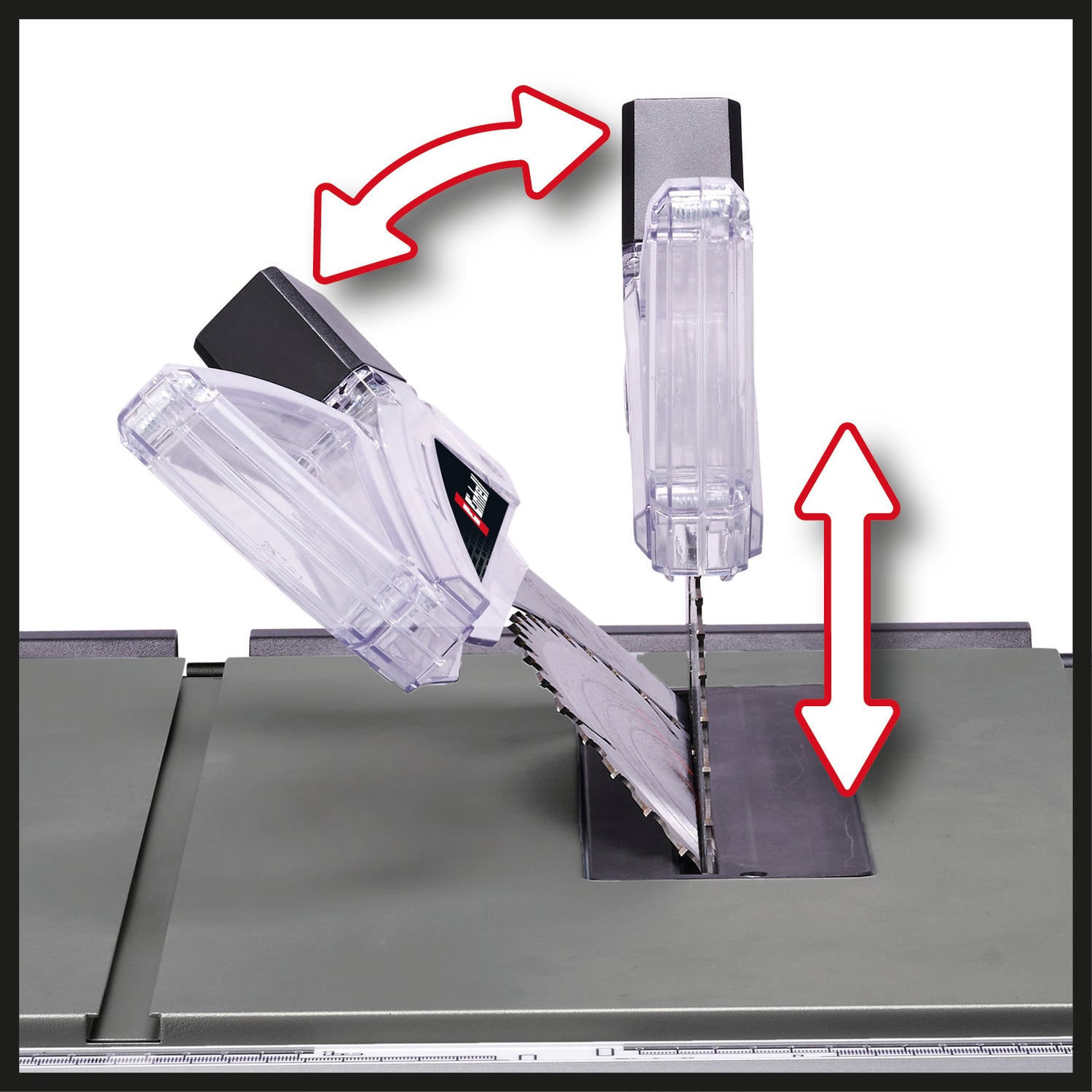 Fierastrau circular de masa Einhell TC-TS 2225 U, 2200 W, inaltime de taiere 80 mm, lama de ferastrau Ø 254 mm, extensie masa, opritor unghiular, opritor paralel, tija de impingere, cadru de baza