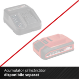 Masina de frezat pe acumulator Einhell Professional TP-ET 18 Li BL-Solo Power X-Change, 18V, Li-ion, inaltime cursa 40 mm, motor fara perii, livrare fara acumulator sau incarcator