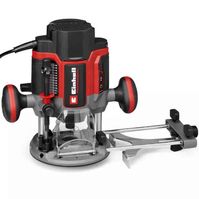 Freza profesionala Einhell TP-RO 1400 E,1400 W, cursa 55 mm, pensete Ø 6 si 8 mm, LED, inclusiv ghidaj paralel, varf compas, manson copiere si scule - imagine 1