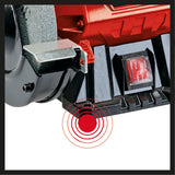 Polizor de banc cu disc dublu Einhell TC-BG 150 (150 W, pentru reparatii minore si majore, ajustari de forma si slefuire/rectificare initiala, disc de slefuit/rectificare grosier si fin K36/K60