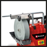 Slefuitor umed Einhell TC-WG 200, 125 W, rezervor de apa din inox, incl. piatra de slefuit, ghidaj unghiular, dispozitiv universal, disc de slefuit pentru piele, disc de slefuit umed