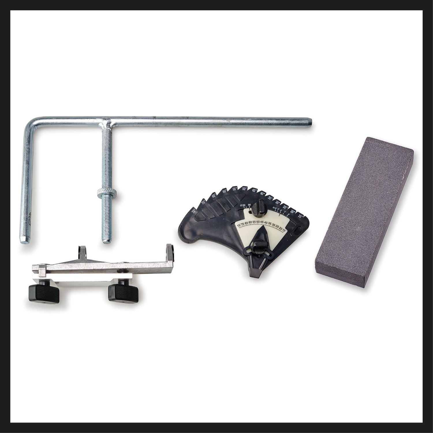 Slefuitor umed Einhell TC-WG 200, 125 W, rezervor de apa din inox, incl. piatra de slefuit, ghidaj unghiular, dispozitiv universal, disc de slefuit pentru piele, disc de slefuit umed