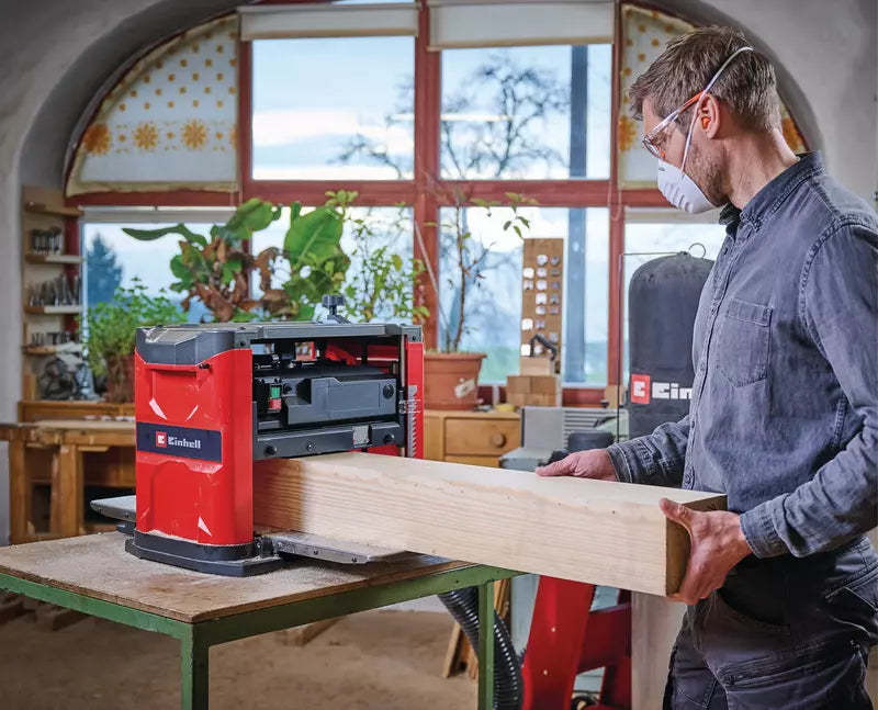 Rindea stationara Einhell TE-SP 330, 1800 W, 10000 rpm, latime de rindeluit 330 mm, constructie stabila pentru rindeluit grosime si finisare, suport extensibil pentru piesa de lucru - imagine 2
