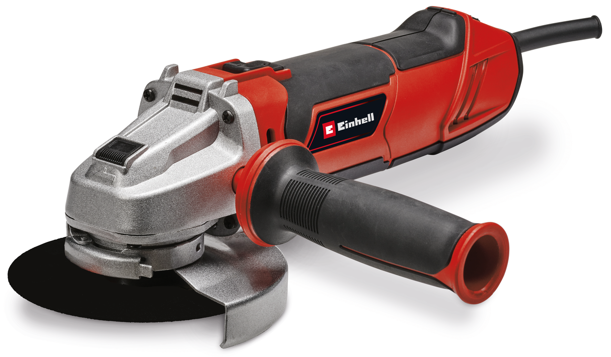 Einhell TE-AG 125/1010 CE Q sarokcsiszoló, 1010 W, gyorszáras horony, elektromos alapjárati fordulatszám-állítás, lapos fém hajtóműfej, tárcsavédő, vágókorong nem tartozék