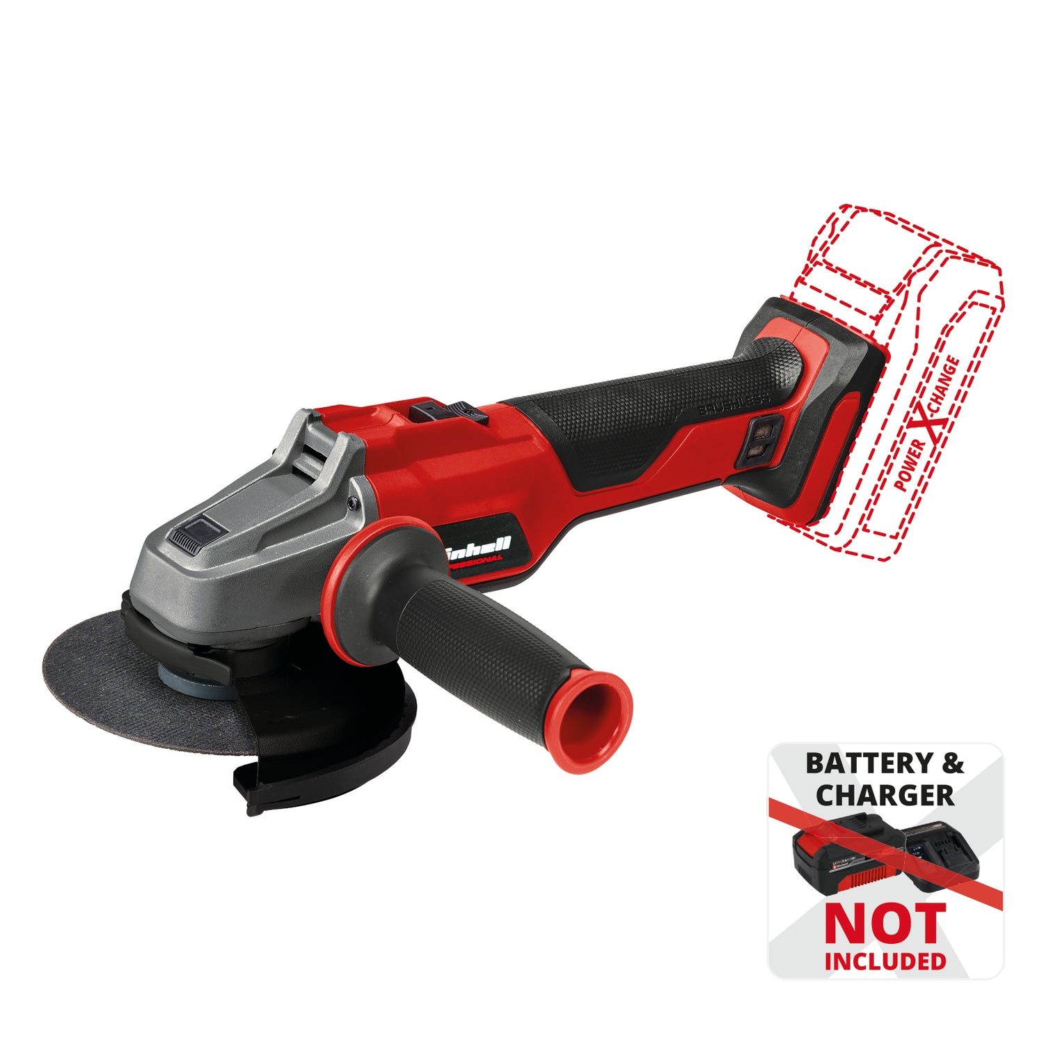 Einhell Professional AXXIO 18/115 Q Li-Solo Power X-Change akkus sarokcsiszoló, 18V, 700 W, 115 mm átmérőjű tárcsák, 28 mm vágási mélység, szénkefe nélküli motor, gyorszáras anya, vágókorong és akkumulátor nélkül