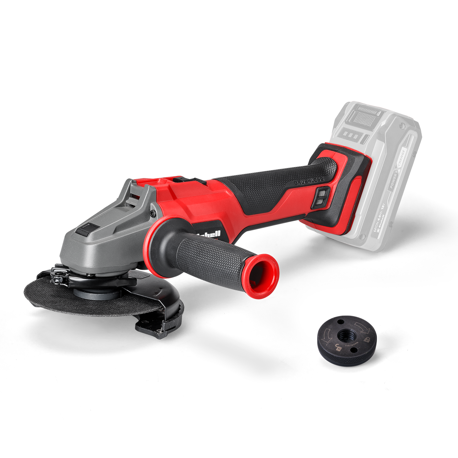 Einhell Professional AXXIO 18/125 Q Li-Solo Power X-Change akkus sarokcsiszoló, 18 V, 700 W, 125 mm-es tárcsák, 33 mm-es vágási mélység, szénkefe nélküli gyorszáras anya, vágókorong és akkumulátor nélkül