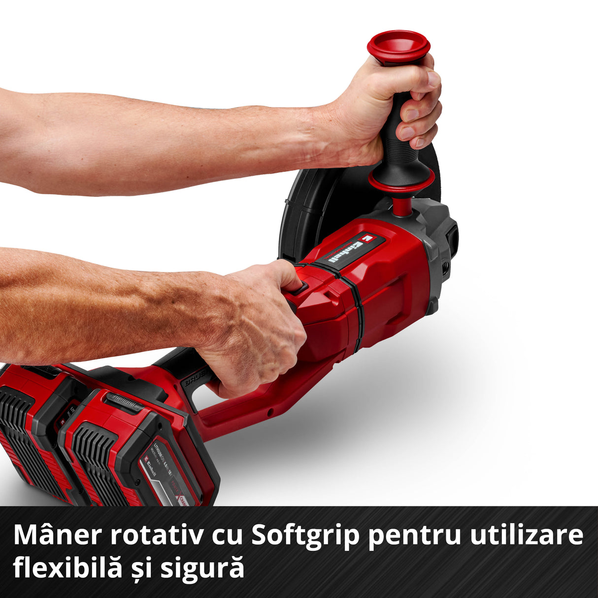 Polizor unghiular pe acumulator Einhell Professional AXXIO 36/230 Q Power X-Change, 36 V, 2200 W, adancime maxima de taiere 70 mm, 6.600 rpm, motor fara perii, livrat fara acumulator, incarcator si disc de taiere