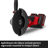 Polizor unghiular pe acumulator Einhell Professional AXXIO 36/230 Q Power X-Change, 36 V, 2200 W, adancime maxima de taiere 70 mm, 6.600 rpm, motor fara perii, livrat fara acumulator, incarcator si disc de taiere